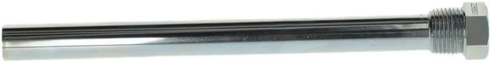 Edelstahlrohr mit einem gewindeten Ende, typisch für Bosch Produkte. Das Rohr ist glatt und hat eine metallische Oberfläche.